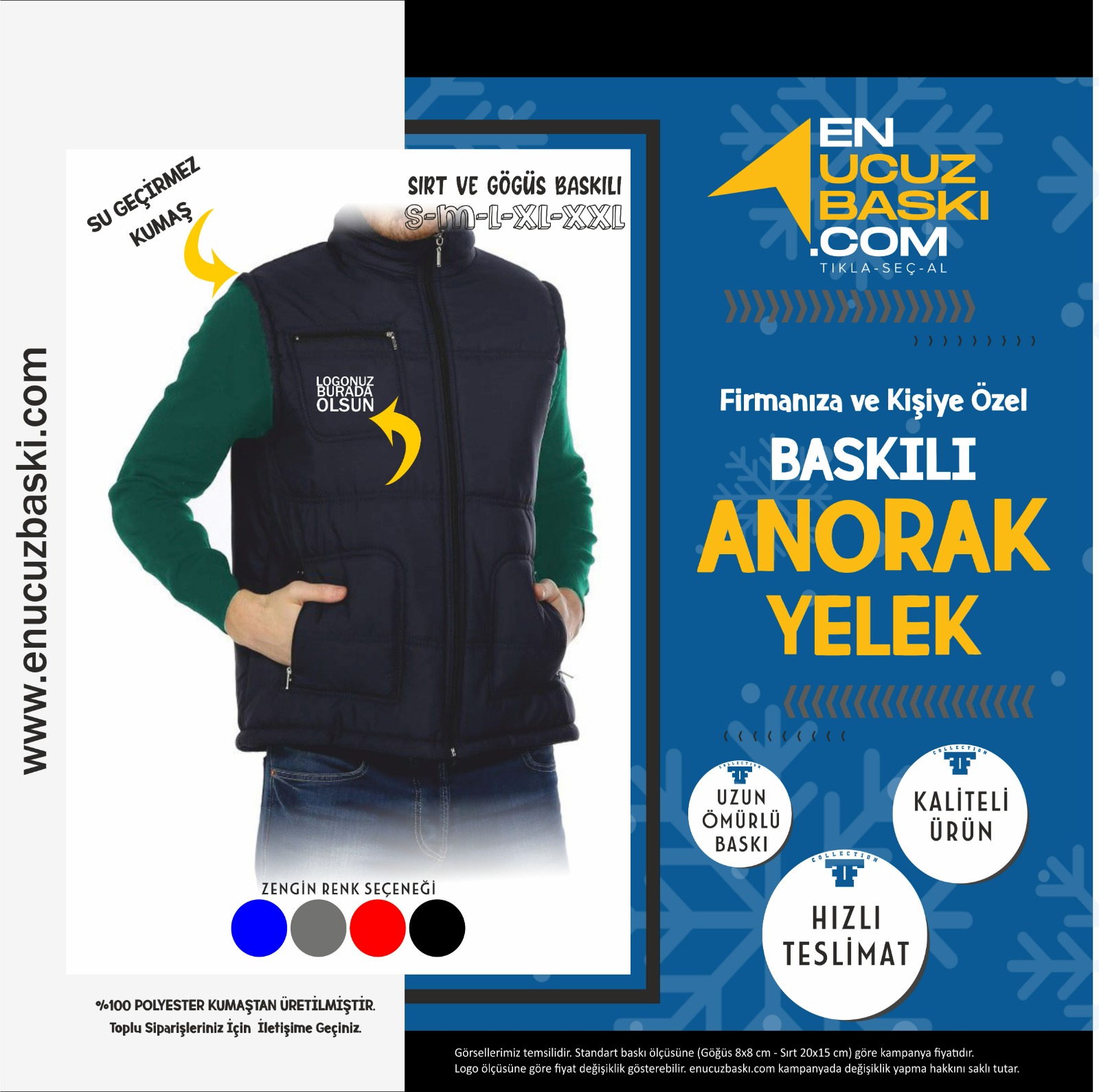 Baskılı Anorak Yelek