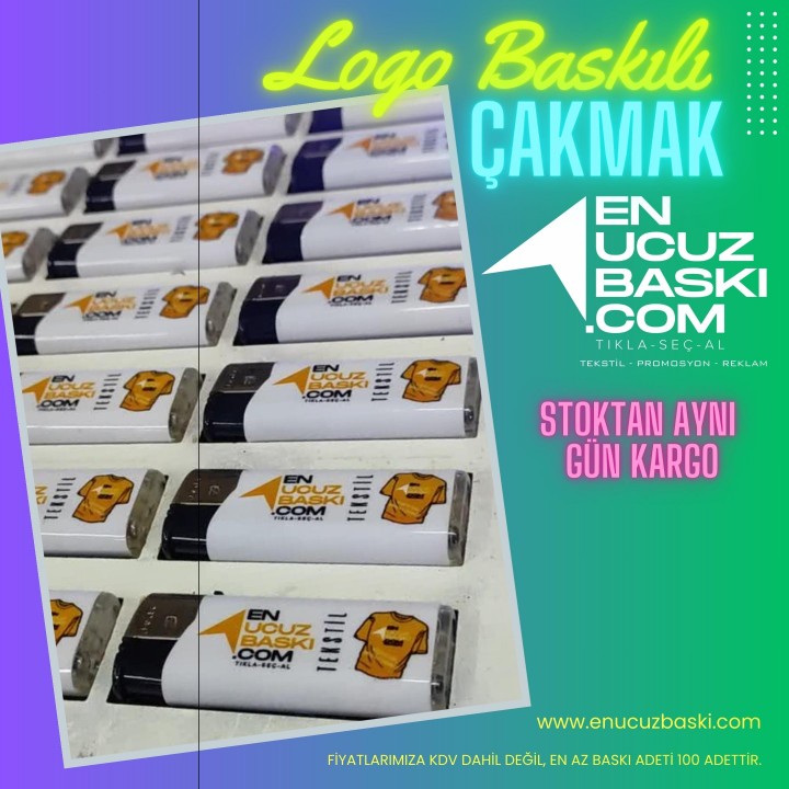 Baskılı Çakmak Tek Yön Baskı (en Az 100 Adet)